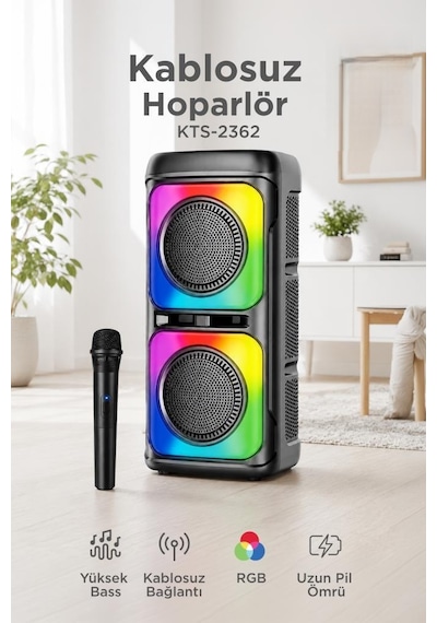 Torima KTS-2362 Bluetooth 5.0 Kablosuz Taşınabilir Mikrofonlu Hoparlör