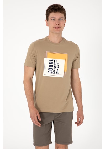 U.S. Polo Assn. Erkek Regular Fit Bisiklet Yaka Haki Tişört 50306880-VR027