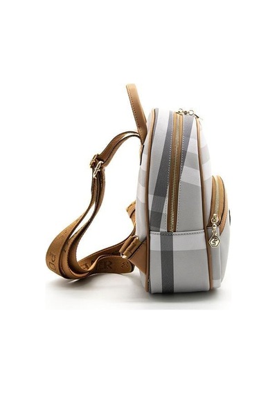 Silver Polo Sp945 Kadın Sırt Çantası Ekose A.gri-a.taba