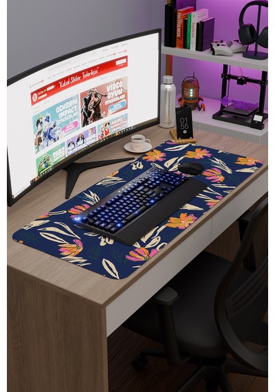 Kumaş Kaymaz Dikişli Kauçuk Oyuncu Mousepad V1 - 90x40 Xxl Gaming Mouse Pad Fare Altlığı