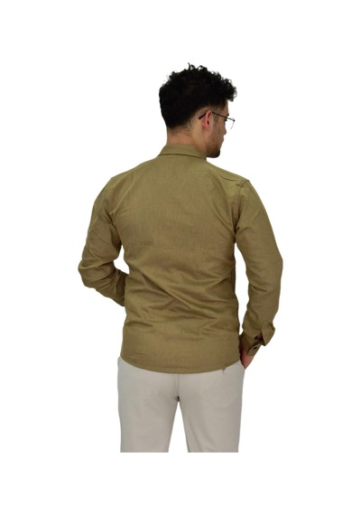 Erkek Spor Likralı Gömlek Bgl-st04343 Vizon