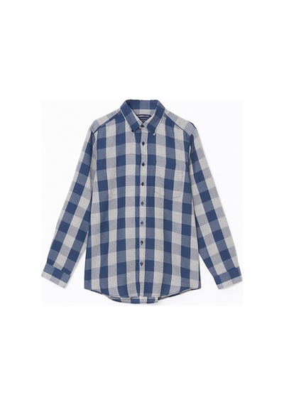 Lcwaıkıkı Classic Bej Regular Fit Uzun Kollu Ekose Armürlü Erkek Gömlek