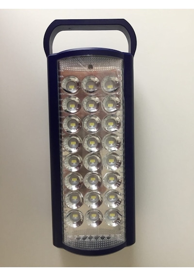 2606l Usb Şarj Çıkışlı Super 24 Led 80 Saat Akülü Şarjlı Işıldak Mavi