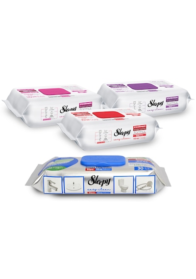 Sleepy Easy Clean Çiçek Serisi&Süper Kireç Sökücü Yüzey Temizlik Havlusu&Mendili(3x100+30)