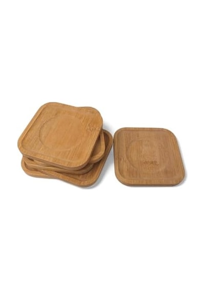 Bambu Kare Çay Tabağı Bardak Altlığı 6&apos Lı Set Dekoratif Ve Doğal Bambu Altlık Şık Ve Dayanıklı Tasarım 10cm X 10cm 1