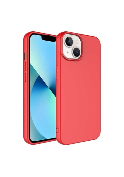 Uyumlu Iphone 14 Plus Kılıf Renkli Içi Kadife Silinebilir Logosuz Kapak Colr16470-kırmızı