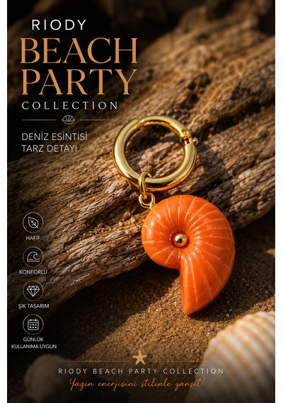 Riody Beach Party Collection Yaz Kombin Seti 2'li Kolye 2 Küpe D&g Lip Bite 03 Fizzy Coral Turuncu