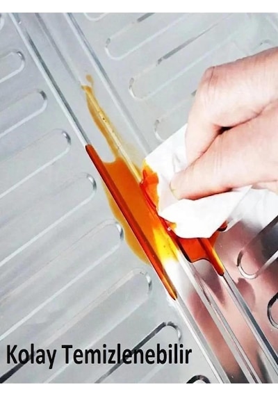 32,5 X 84 Cm Pratik Ocak Kenarı Yağ Koruyucu Alüminyum Levha Sıçrama Koruyucu Levha