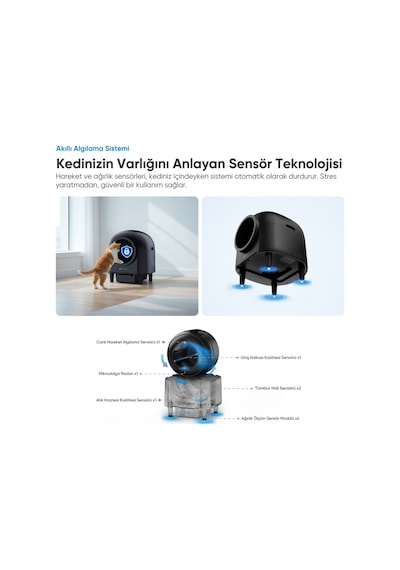 Şımart Akıllı Kedi Tuvaleti 80lt, Otomatik Temizleme Ve Wi-fi Kontrollü