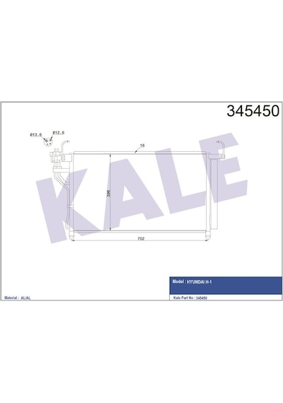 Kale Klıma Radyator Hyundaı H-1 2.5 Crdı 685 400x16 Klr-345450