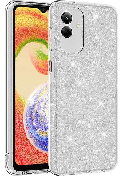 Samsung Galaxy Uyumlu A04 Kılıf Zore Parıltılı Simli Shining Silikon