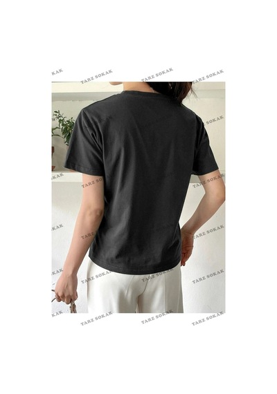 Startmore Kadın Beyaz Sunshine Baskılı Oversize Siyah