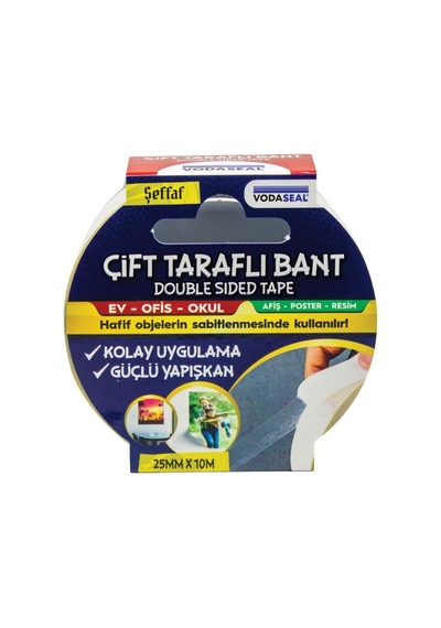 Vodaseal Çift Taraflı Filmik Bant 25 Mm 10 Metre 1 Adet