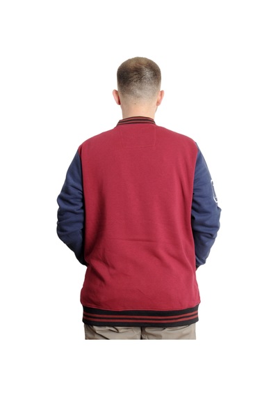 Mode Xl Büyük Beden Erkek Kolej Mont Fermuarlı Ceket Reputatıon 23634 Bordo Bordo