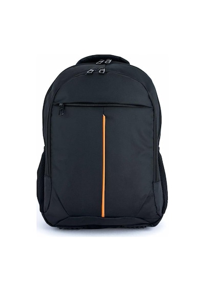 3 Bölmeli Okul Sırt Çantası (Laptop Bölmeli) Siyah-Turuncu 2121