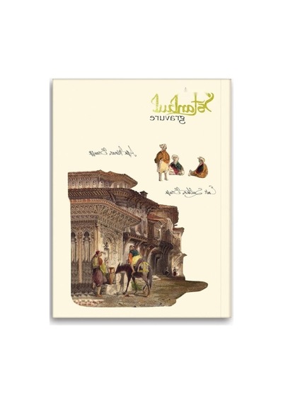 İstanbul Gravür Mini Journal - Çizgili Külliye 124-Pembe