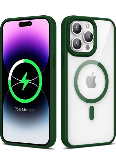 Apple Uyumlu iPhone 14 Pro Kılıf M-safe Wireless Şarj Özellikli Silikon Zore Ege Kapak Lacivert
