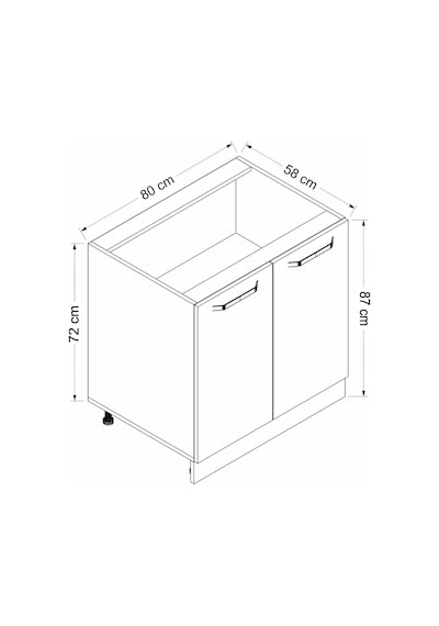 Minar Mutfak Alt Modül 2k1r 80cm Dolap Beyaz/dore - D1