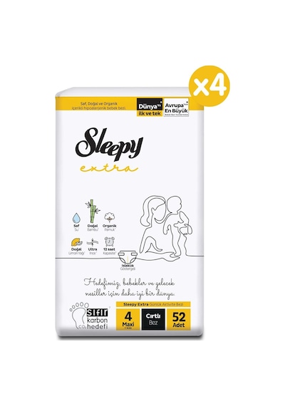 Sleepy Extra Günlük Aktivite Ultra Paket Bebek Bezi 4 Numara Maxi 208 Adet 4'lü