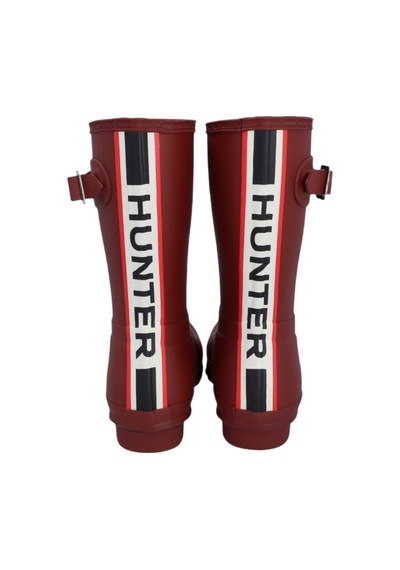Hunter Orig Short Tri Colour Logo Boot 152 Bordo