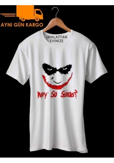 Joker Why So Serious Baskılı Tişört Tshirt Ücretsiz Kargo