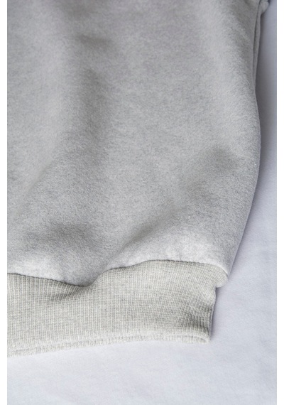 Blackjack Giyim Unisex Gri Önü Veaven Baskılı Oversize Kalın Iki Iplik Şardonlu Bisiklet Yaka Sweatshirt Gri1