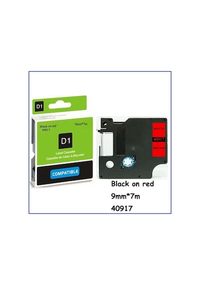 Dymo D1 Serisi Kirmizi Etikete Siyah 40917 9Mmx7M