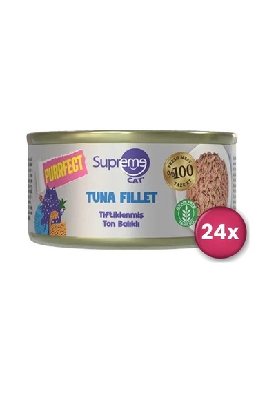 Supreme Cat Purrfect Tiftiklenmiş Ton Balıklı Yetişkin Kedi Konservesi 70 Gr X 24 Adet