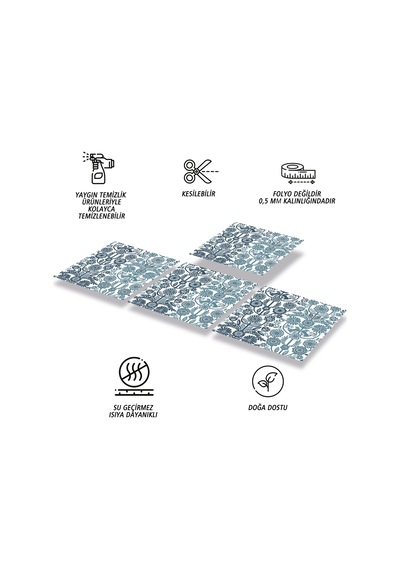 Tink KENDİNDEN YAPIŞKANLI MAVİ KUŞ DESENLİ PVC KARO 30X30 CM
