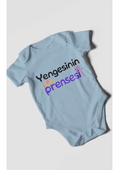 Morivokids Yengesinin Prensesi Kısa Kollu Bebek Body %100 Pamuk Bebe Mavisi