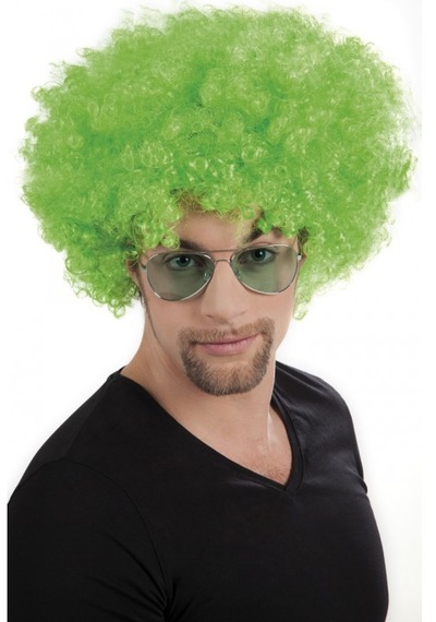 Yeşil Renk Kıvırcık Afro Bonus Peruk Çok Renkli 31713715