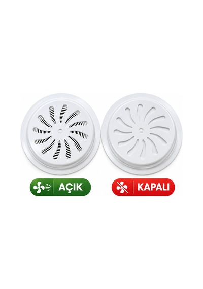 Ayarlı Cam Menfezi 180 Mm Doğalgaz Menfezi Beyaz Havalandırma Menfezi