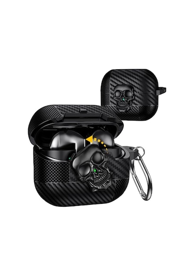 Samsung Galaxy Buds 3 Fe/buds 3 Pro/buds 3 Kılıf Kapak Kafatası Kilitli Ve Anahtarlıklı Erkekler İçin, Komik Karbo Diğer