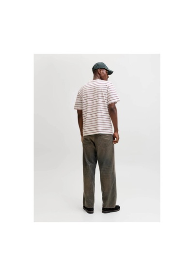 Jack & Jones Jornorrebro Çizgili Tişört 12291021 Beyaz