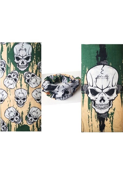 Mey İthalat Motorcu Boyunluk Baf Buff Bandana 25x48 Cm Model 5 Haki Yeşili
