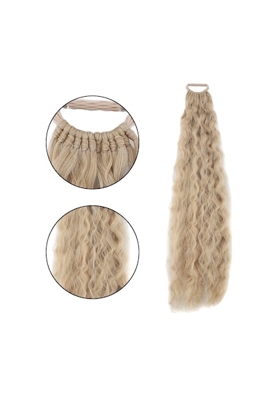 Lastik Tokalı At Kuyruğu Kabarık Afro Dalgalı / Balköpüğü Platin Röfle - Elm-01-718169 Çok Renkli