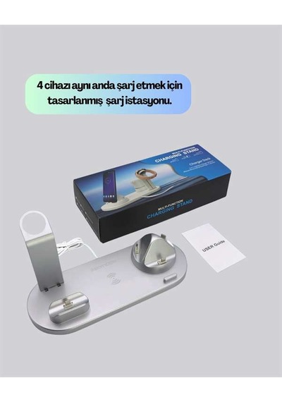 İphone, Watch Ve Airpods İle Uyumlu 4'ü 1 Arada Şarj Ünitesi Tüm Cihazları Tek Noktada
