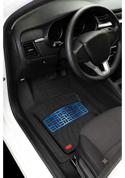 Peugeot 207 Hb 2012 Uyumlu 4 Cm Derin Havuzlu 3d Universal Oto Paspas Siyah-mavi