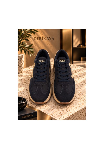Derikaya Erkek Bağcıklı Kontrast Tabanlı Günlük Sneaker Lacivert