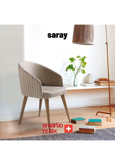 Smarto Relax 2 Li Saray Sandalye Ahşap Ayaklı Krem Kumaş Ahşap - Krem