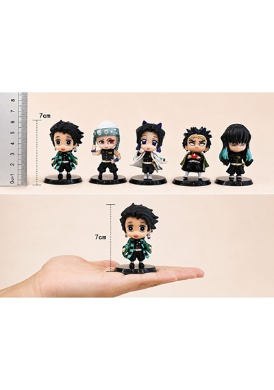 Demon Slayer 5'li Figür Seti Tanjiro Tengen Uzui Shinobu Gyomei Muichiro 7 Cm