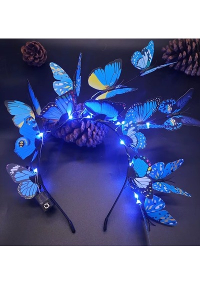 Led Işıklı 3d Kelebek Taç
