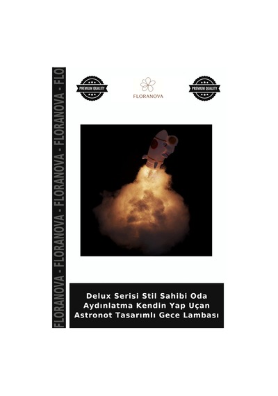 Delux Serisi Stil Sahibi Oda Aydınlatma Kendin Yap Uçan Astronot Tasarımlı Gece Lambası Çok Renkli