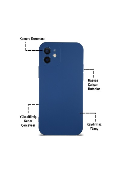 Apple Uyumlu  iPhone 12 Kapak İçi Kadife Kamera Korumalı Lansman Silikon Kılıf