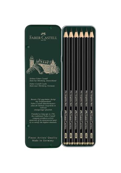Faber-castell Pitt Matt Dereceli Kurşun Kalem Seti, 6 Lı, 2b-12b, Çok Renkli
