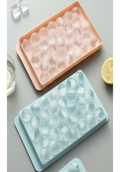 2'li Set Küre Buz Kalıbı Kapaklı 33 Hazneli Yuvarlak Buz Kalıbı Kokteyl Sunum Buz Kalıbı 20x12 Cm Diğer