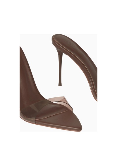 Femme La Azúcar 105 Pvc-vegan Deri Kahverengi Kadın Mule Sandalet Şık Ve Zarif 6