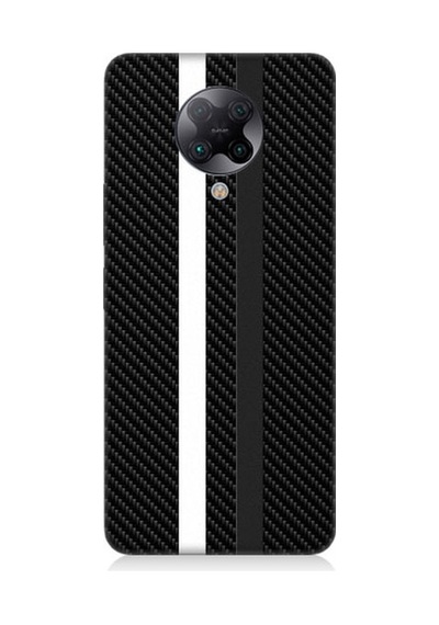 Xiaomi Poco F2 Pro Uyumlu Siyah Beyaz Karbon Motif Desenli Silikon Kılıf