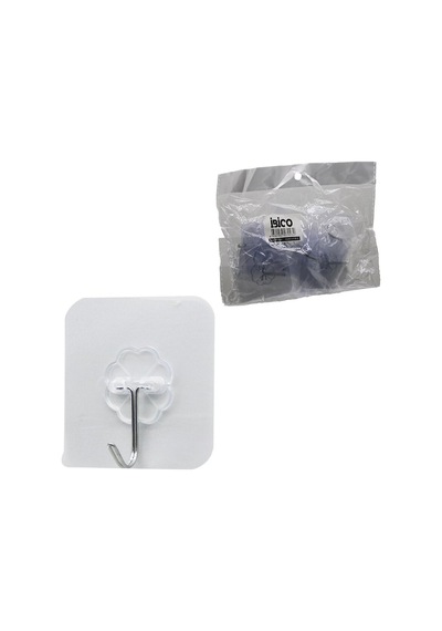 Askı 10pcs Tekli Metal Uçlu Mika Kristal Pls. Tabanlı Şeffaf Pvc Yapışkanlı Montaj 5492 Çr