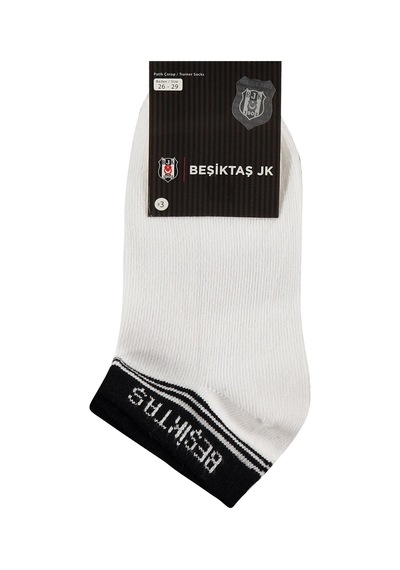 Beşiktaş 5-11 Yaş Patik Çorap - Siyah Siyah - Beyaz